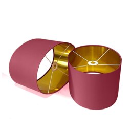 New Luxury High Quality Raspberry Pink 39 Cotton Fabric Lamp Shade Oval Shape Oval Metallic Lining