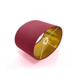 New Luxury High Quality Raspberry Pink 39 Cotton Fabric Lamp Shade Oval Shape Oval Metallic Lining - thumbnail 3