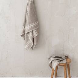 French Style Linen Bath Mat, Thick Bathroom Double-Layered Rug, Natural Shower Farmhouse Mat - thumbnail 4