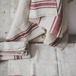 French Style Linen Bath Mat, Thick Bathroom Double-Layered Rug, Natural Shower Farmhouse Mat - thumbnail 3