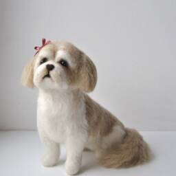 Custom Made Dog Portrait, Needle Felted Dog, Shih Tzu, Malta Bichon, Lhasa Apso Or Any Other Breed - Made To Order - thumbnail 2