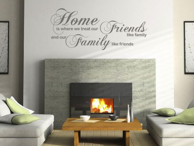 Home & Family Quote Wall Decal Modern Vinyl Art Sticker - image 1
