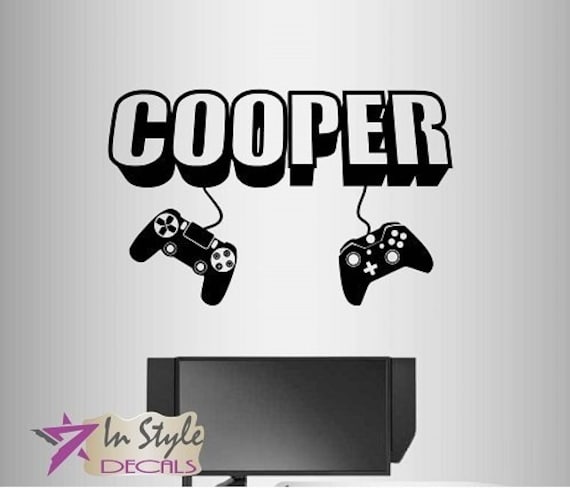 In-Style Decals Wall Vinyl Decal Home Decor Art Sticker 3D Personalized Name Boy Girl Gamer Controller Computer Video Game Room Design 2510 - image 1