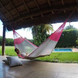 Pitahaya Hammock Made With Thick Nylon Thread - Traditional Mayan Hammocks Customs Taxes Included - thumbnail 3