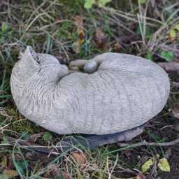 Large Sleeping Cat Stone Statue Outdoor Garden Ornament Kitten Animal Pet Sculpture - thumbnail 3