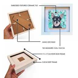 Chihuahua Dog Framed Ceramic Wall Art Mini Home Decor - thumbnail 2