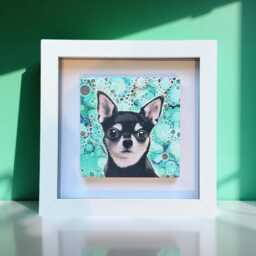 Chihuahua Dog Framed Ceramic Wall Art Mini Home Decor - thumbnail 4