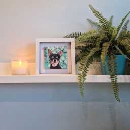 Chihuahua Dog Framed Ceramic Wall Art Mini Home Decor - thumbnail 3