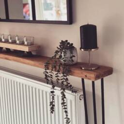 Rustic Radiator Cover With Hairpin Legs - Shelf - thumbnail 2