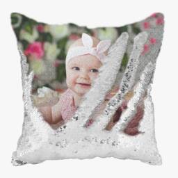 Personalized Sequin Decorative Pillowcase - Pet Photo Pillow Throw Dog Cat - thumbnail 2