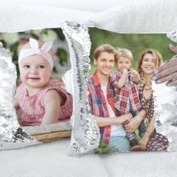 Personalized Sequin Decorative Pillowcase - Pet Photo Pillow Throw Dog Cat - thumbnail 3