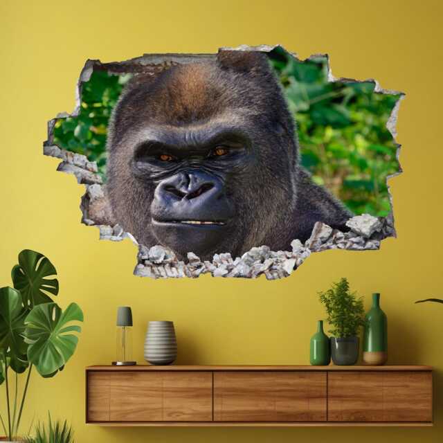 Gorilla Wall Decal Sticker Mural Poster Print Art Kids Bedroom Home Decor Et7 - image 1