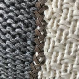 Handmade Patchwork Alpaca Wool Pillow Cover Knitted Farmhouse Cushion - 23.5x23.5 - thumbnail 3