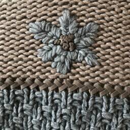 Handmade Patchwork Alpaca Wool Pillow Cover Knitted Farmhouse Cushion - 23.5x23.5 - thumbnail 2