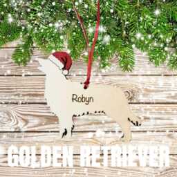 Personalised Golden Retriever Christmas Ornament Hand-Painted Dog Tree Decoration - thumbnail 1