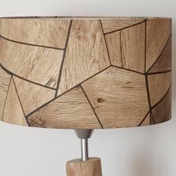 Lampshade Or Pendant Light With A Geometric Pattern in Oak Wood Parquet, Ideal Gift For Christmas, Birthdays, Children's Room, Baby Industrial Loft - thumbnail 2