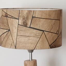 Lampshade Or Pendant Light With A Geometric Pattern in Oak Wood Parquet, Ideal Gift For Christmas, Birthdays, Children's Room, Baby Industrial Loft - thumbnail 4