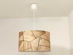 Lampshade Or Pendant Light With A Geometric Pattern in Oak Wood Parquet, Ideal Gift For Christmas, Birthdays, Children's Room, Baby Industrial Loft