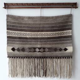 Brown Cabin Home Decor ~ Cottage Wall Art Woven Hanging Rustic White And - thumbnail 2