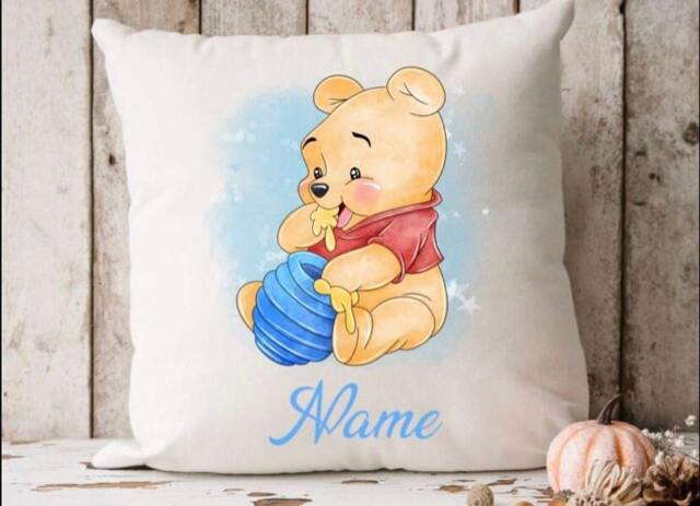 Winnie The Pooh Inspired Personalised Cushion With Any Name