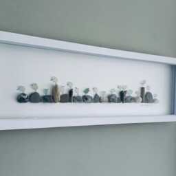 Cornish Sea Glass Birds On Pebbles & Driftwood Framed Panoramic Picture Coastal Wall Art Handmade in Cornwall - thumbnail 4