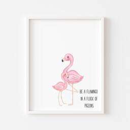Pink Flamingo Print Motivational Bedroom Wall Art - Unframed - thumbnail 2