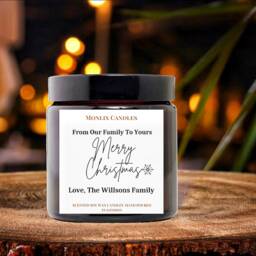 Personalised Christmas Candle Gift, Custom Family Gift, Friend Gift, Merry Christmas Gift, Xmas Gift, Friendship Gift, Festive - thumbnail 3