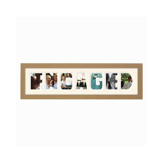 Engaged Photo Frame Word Name Special Gift Engagement - 55 By Photos in A Word - image 1