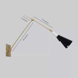 Mid-Century Modern Brass Swing Arm Wall Lamp - Adjustable Sconce Lighting - thumbnail 1