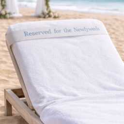 Personalized Embroidered Sunbed Towel Strap Honeymoon Gift - thumbnail 3