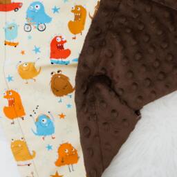 Monster Baby Lovey, Security Blanket, Minky Lovey Shower Gift, Monsters Blanket - thumbnail 3