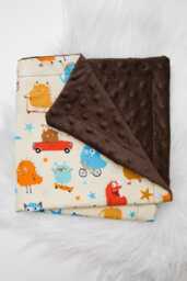 Monster Baby Lovey, Security Blanket, Minky Lovey Shower Gift, Monsters Blanket - thumbnail 1