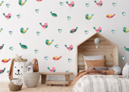 Vintage Style Bird Wall Decals Removable Nursery Decor - thumbnail 1