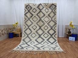 Custom Moroccan Berber Rug, Black White Checkered Wool, Azilal Style - thumbnail 1