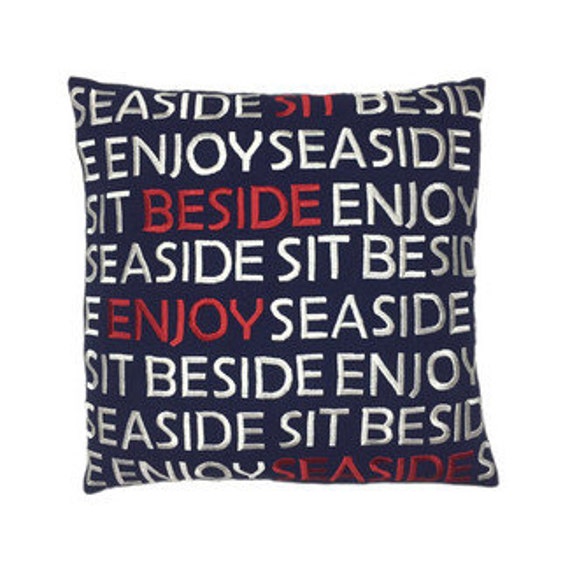 Nautical - Seaside Throw Pillow Coastal Decor Fast Shipping Handmade Covers Custom Cut Pillows - image 1