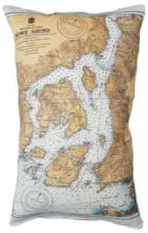 Howe Sound Vintage Map Pillow - Free Shipping - thumbnail 1
