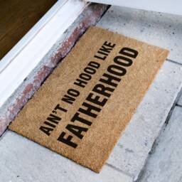 Fathers Day Gift - Ain't No Hood Like Fatherhood Mat Custom Coir Doormat Funny Quote Door Gifts For Dad Grandparents - thumbnail 2