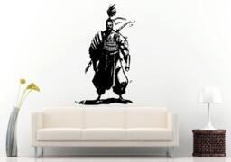 Anime Animation Japanese Worrier Samurai With A Sword Wall Decal Vinyl Sticker Mural Room Decor L746 - thumbnail 1