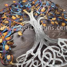 Extra Large Metal Wall Art - Stainless Steel Infinity Tree 46x46 Inches 11Th Anniversary Celtic Knot Humdinger Designs - thumbnail 2