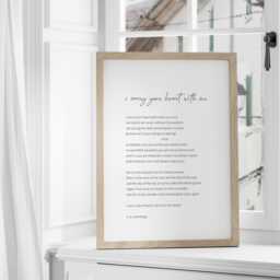I Carry Your Heart With Me Print - E. Cummings Poem Romantic Wall Art Wedding Or Anniversary Gift Unframed - thumbnail 3