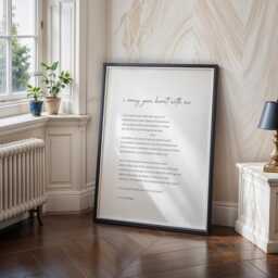 I Carry Your Heart With Me Print - E. Cummings Poem Romantic Wall Art Wedding Or Anniversary Gift Unframed - thumbnail 2