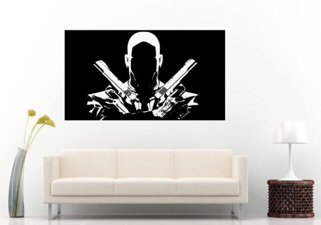 Contract Killer Assassin With Two Hand Guns Wall Decal Vinyl Sticker Mural Room Decor L752 - image 1