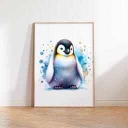 Arctic Nursery Print Set - Of 3 Posters - Animal Decor Boys Girls Room Penguin, Polar Bear, Emperor Playroom Wall Art - thumbnail 3