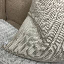 Herringbone Cushion Pillow Cover Taupe Mole John Lewis & Partners Fabric Designer High Quality Handmade Farmhouse Decor - thumbnail 4