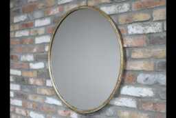 Round Mirror Gold & White Frame UK Only Delivery Glass Wall Round Bathroom Living Room - thumbnail 1