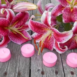 stargazer Lily Scented Soy Tealight Candles Rustic Home Decor - thumbnail 2