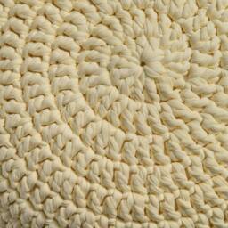 White Pouf Ottoman, Cream Crochet, Crochet Floor Pillow, Knitted Ottoman Pouf, Scandinavian Large For Kids/Adults - thumbnail 3