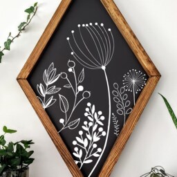 Botanical Wood Sign Hand Finished Floral Wall Art - thumbnail 3