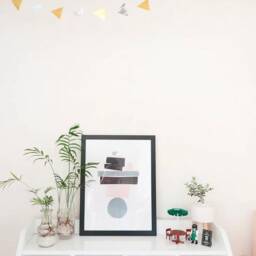 Life Balance, Abstract Art, Bathroom Wall A4 Print, Geometric Nordic Bright Scandi Decor, Print - thumbnail 2
