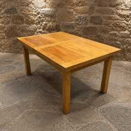 Solid Oak Extending Farmhouse Dining Table - Rustic Country Kitchen Seats 6-10 - thumbnail 2